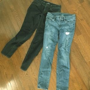 anntaylor loft 2 petite modern skinny jeans 2 pair